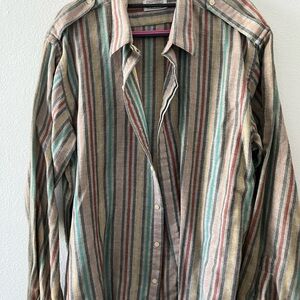 Gianfranco Ruffini Men's Striped Button-Up Shirt in Multicolor